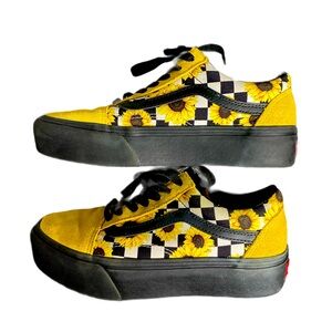 Vans Old Skool Sunflowers Skate Shoe - Black sz 7.5